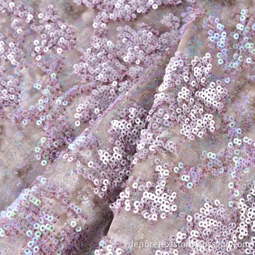 Polyester Stretch Knitted Foil Print Shiny Metallic Fabric